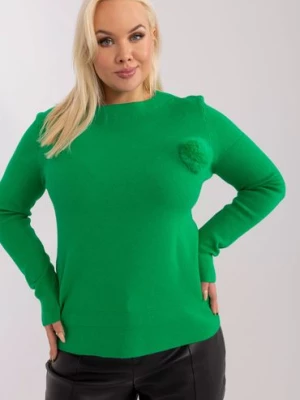 Casualowy sweter plus size z dzianiny zielony