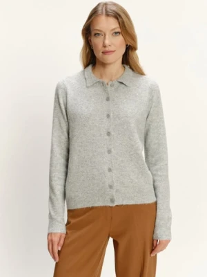 Casualowy szary kardigan z kołnierzykiem Greenpoint