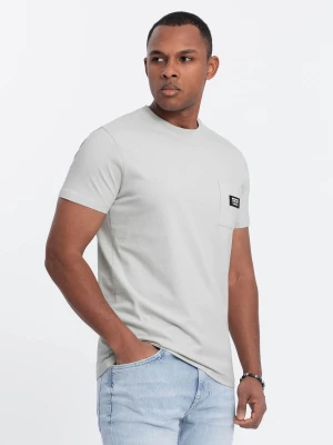 Casualowy t-shirt męski z naszytą kieszonką - bladozielony V2 OM-TSCT-0109
 -                                    M