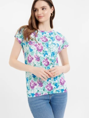 Casualowy top w kolorowe kwiaty