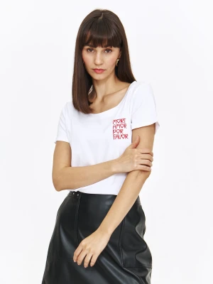 Casualowy top z ozdobnym nadrukiem Top Secret