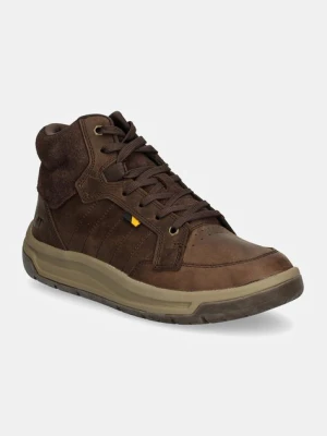 Caterpillar sneakersy skórzane APA CUSH MID kolor brązowy P725923