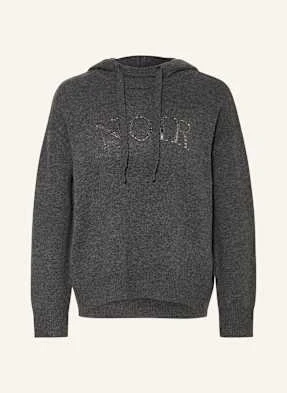 Catnoir Bluza Z Kapturem Z Dzianiny Z Ozdobnymi Kamykami grau