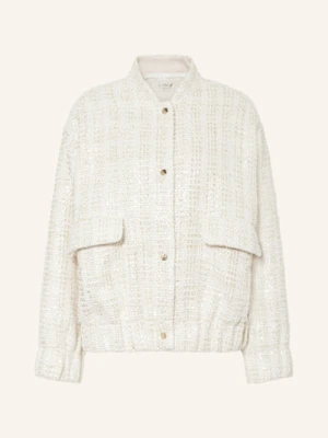 Catnoir Kurtka Z Tweedu Z Cekinami I Błyszczącą Przędzą weiss