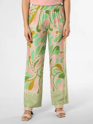 CATNOIR Spodnie Kobiety wiskoza beżowy|zielony wzorzysty,