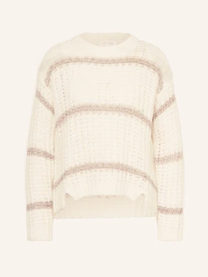 Catnoir Sweter Z Błyszczącą Przędzą I Cekinami weiss