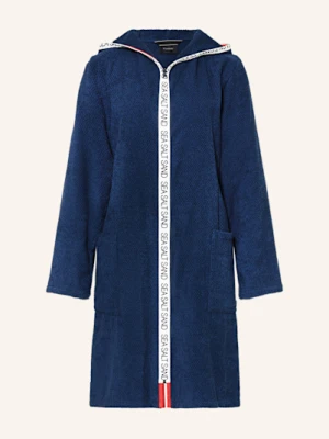 Cawö Szlafrok Damski Sea Salt Sand Z Kapturem blau