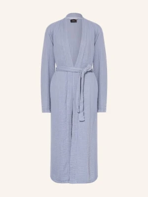 Cawö Szlafrok Damski Z Muślinu blau