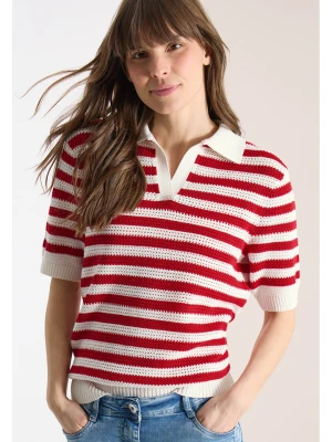 Cecil Koszulka polo w kolorze biało-czerwonym rozmiar: XL