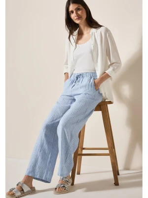 Cecil Lniane spodnie w kolorze błękitno-białym rozmiar: L