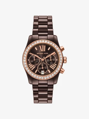 Ceramiczny zegarek Lexington w brązowym kolorze z kryształkami pavé Michael Kors