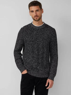 Cętkowany sweter z bawełnianej dzianiny z wzorem w kable s.Oliver czarny
