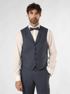 CG - CLUB of GENTS Męska kamizelka modułowa z zawartością lnu Mężczyźni Slim Fit Bawełna niebieski marmurkowy,
