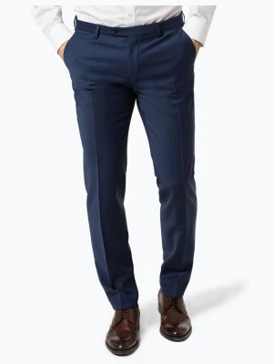 CG - CLUB of GENTS Męskie spodnie od garnituru modułowego Mężczyźni Regular Fit wełna ze strzyży niebieski wzorzysty,