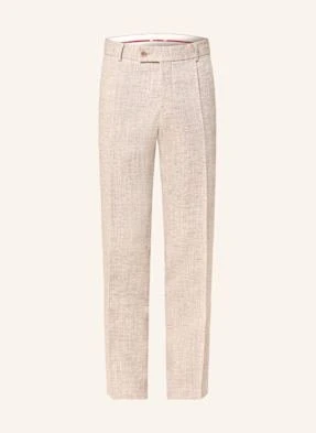 Cg - Club Of Gents Spodnie Garniturowe Cg Peter Slim Fit Z Lnem beige