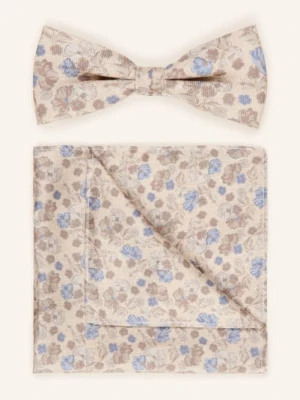 Cg - Club Of Gents Zestaw: Muszka I Poszetka beige