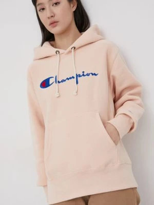 Champion Bluza 114788 damska kolor różowy z kapturem z aplikacją 114788-WW001