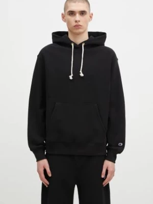 Champion bluza Hooded Sweatshirt męska kolor czarny z kapturem gładka 220705