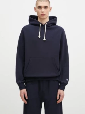 Champion bluza Hooded Sweatshirt męska kolor granatowy z kapturem gładka 220705