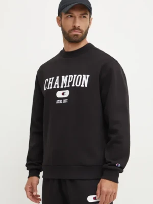 Champion bluza męska kolor czarny z nadrukiem 220431