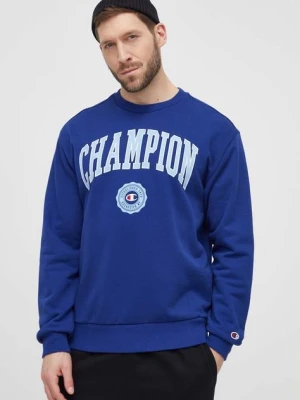 Champion bluza męska kolor niebieski z nadrukiem 219839