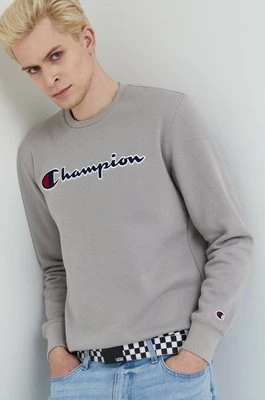Champion bluza męska kolor szary z aplikacją