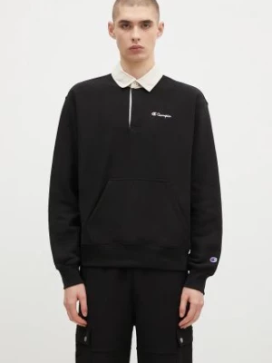 Champion bluza Polo Neck Sweatshirt męska kolor czarny melanżowa 220708