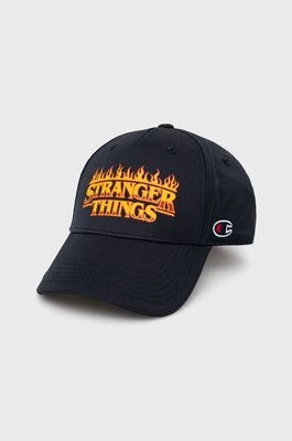 Champion czapka xStranger Things kolor granatowy z nadrukiem