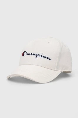 Champion czapka z daszkiem bawełniana kolor biały z aplikacją