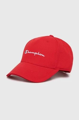 Champion czapka z daszkiem bawełniana kolor czerwony z aplikacją 805973