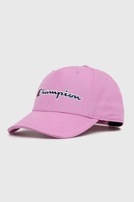 Champion czapka z daszkiem bawełniana kolor fioletowy z aplikacją