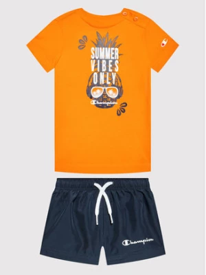 Champion Komplet t-shirt i spodenki 306050 Pomarańczowy Regular Fit