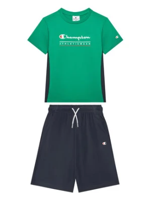 Champion Komplet t-shirt i spodenki 306992 Zielony Regular Fit