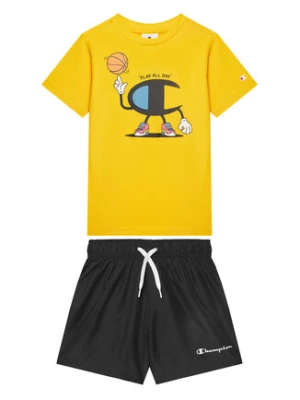 Champion Komplet t-shirt i spodenki 307062 Żółty Regular Fit