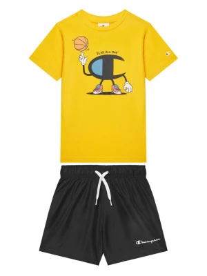 Champion Komplet t-shirt i spodenki 307062 Żółty Regular Fit