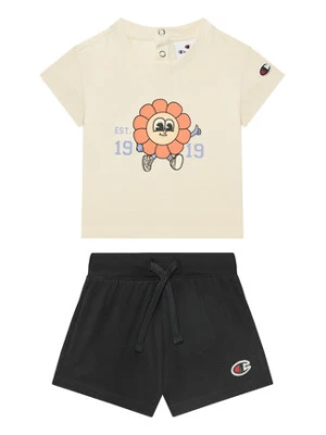 Champion Komplet t-shirt i spodenki 405117 Beżowy Regular Fit