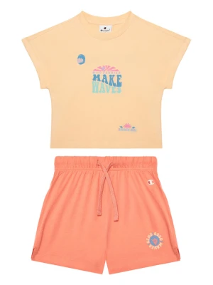 Champion Komplet t-shirt i spodenki 405127 Pomarańczowy Regular Fit