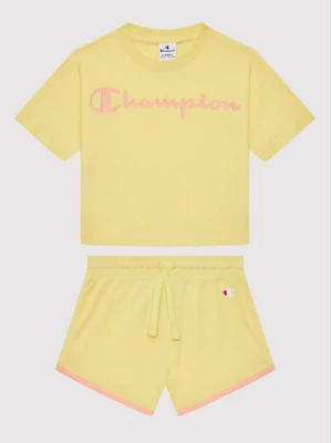 Champion Komplet t-shirt i szorty sportowe 404319 Żółty Custom Fit