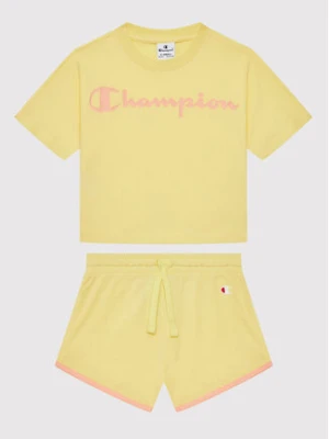 Champion Komplet t-shirt i szorty sportowe 404319 Żółty Custom Fit