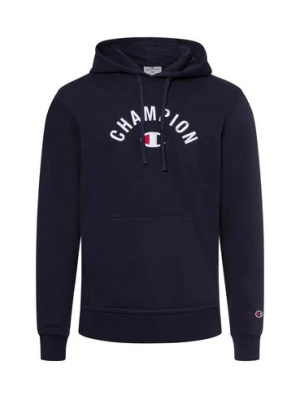Champion Męski sweter z kapturem Mężczyźni Bawełna niebieski|biały jednolity,