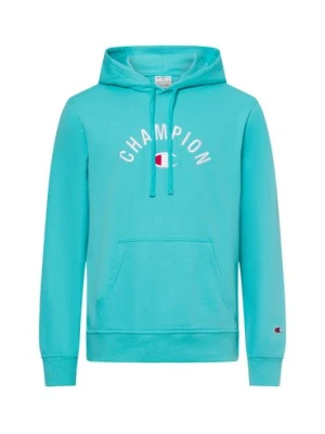 Champion Męski sweter z kapturem Mężczyźni Bawełna niebieski|biały jednolity,