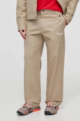 Champion spodnie bawełniane kolor beżowy proste 219860