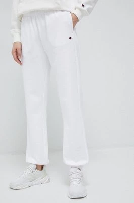 Champion spodnie dresowe kolor biały gładkie