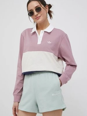 Champion szorty 115065 damskie kolor zielony z aplikacją high waist