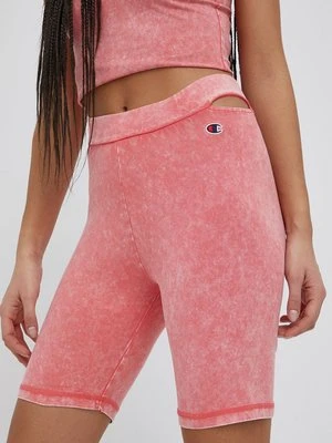 Champion szorty 115222 damskie kolor różowy wzorzyste high waist 115222-BS028