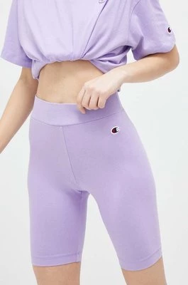 Champion szorty damskie kolor fioletowy gładkie medium waist