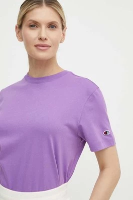 Champion t-shirt bawełniany damski kolor fioletowy 117207
