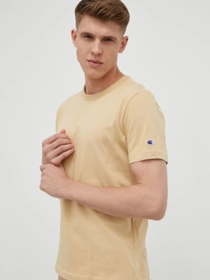 Champion t-shirt bawełniany kolor beżowy gładki