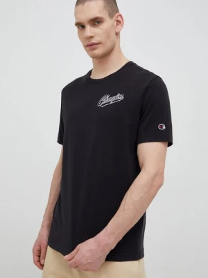 Champion t-shirt bawełniany kolor czarny gładki