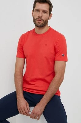 Champion t-shirt bawełniany kolor czerwony gładki